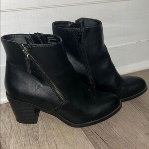 Black Leather Ankle Boots